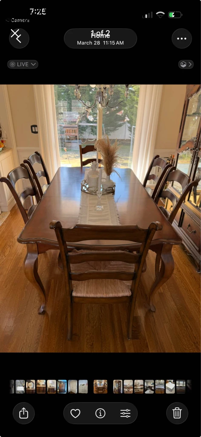 Dining room table with matching Hutch