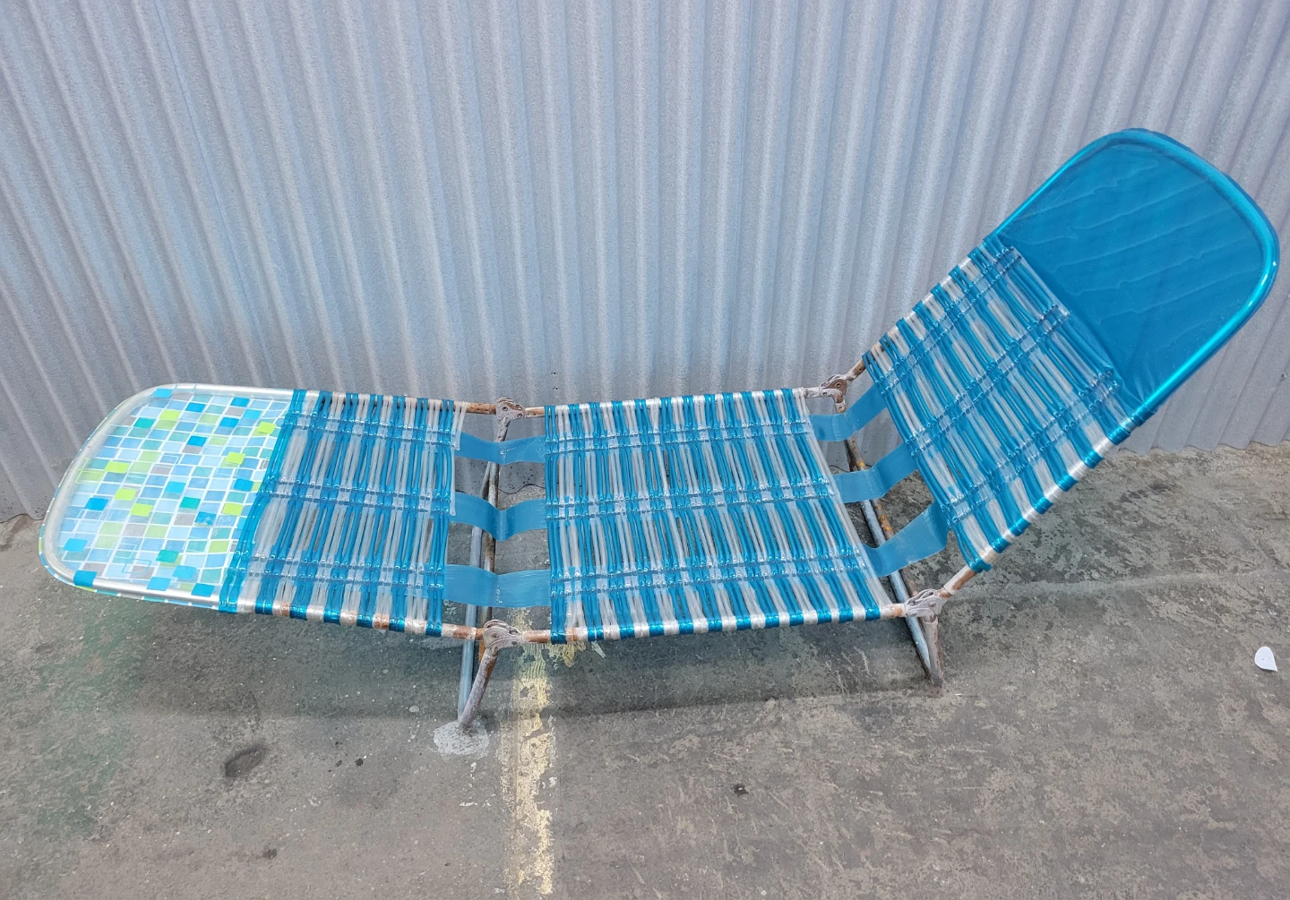Blue Webbed Lounge Chair - photo 5