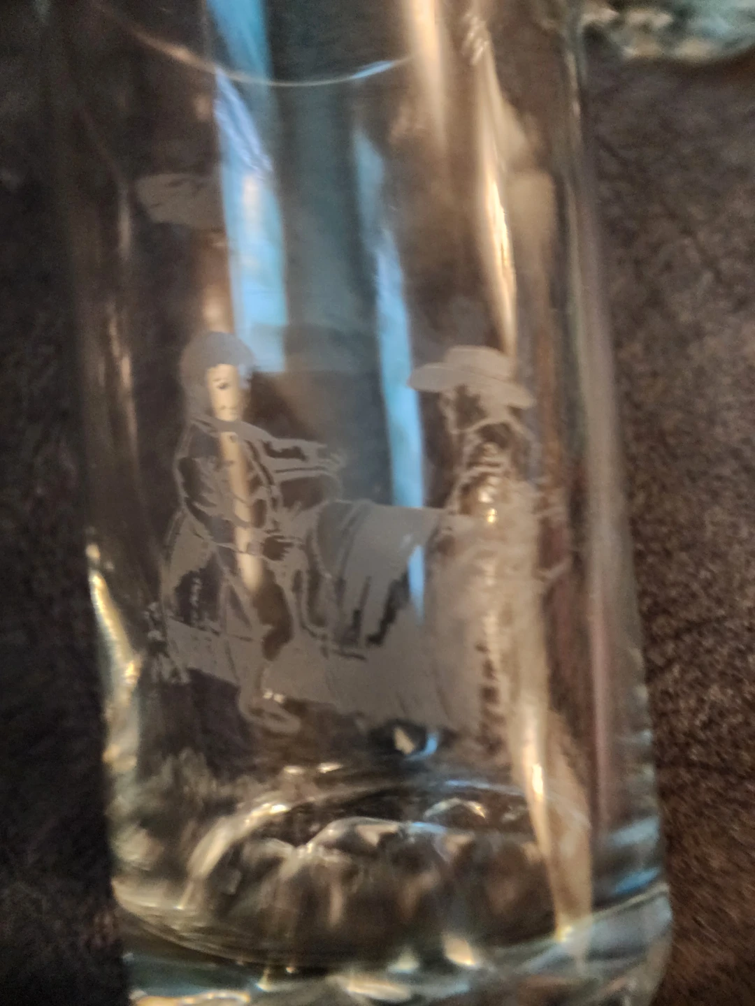 Set of 4 Etched Glass Tumblers - 1984 vintage