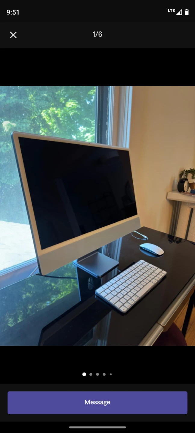 Apple blue iMAC 24 inch M1 chip 8GB RAM 500GB