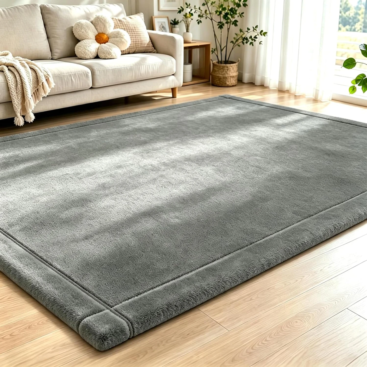 Baby Play Mat - Grey, 59" x 78"
