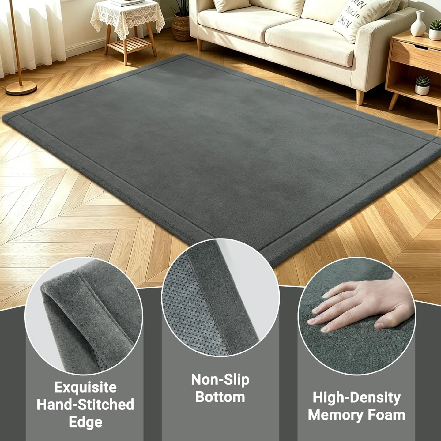 Baby Play Mat - Grey, 59" x 78" - photo 5