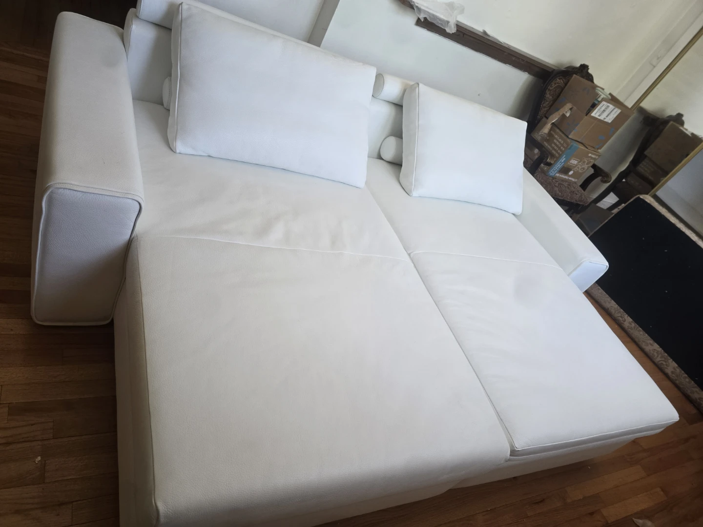 Austral White Modular Sectional Sofa with 2 Pillows - photo 5