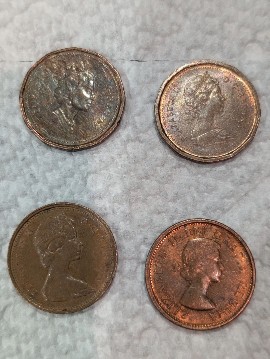 4 Canadian 1 Cent Coins - 1964, 1972, 1982, 1993 - photo 4