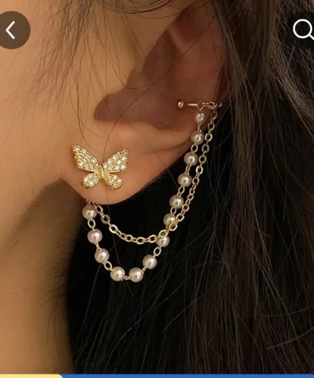 New Butterfly Ear Climber and Stud Set⚽ - photo 3
