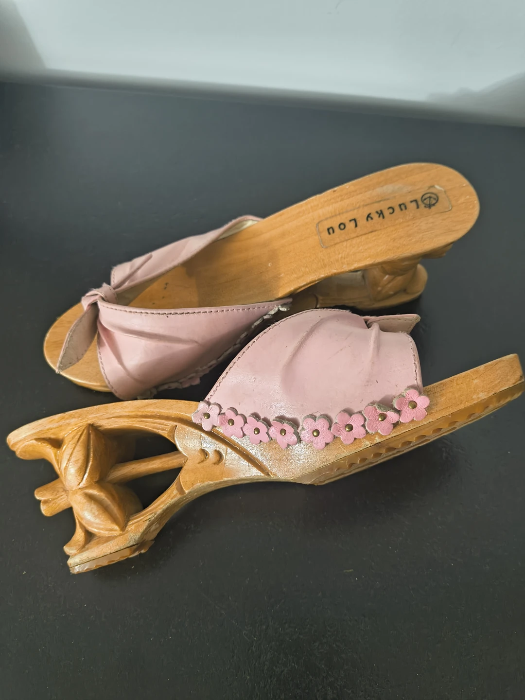 Authentic Lucky Lou vintage wooden shoes - photo 4