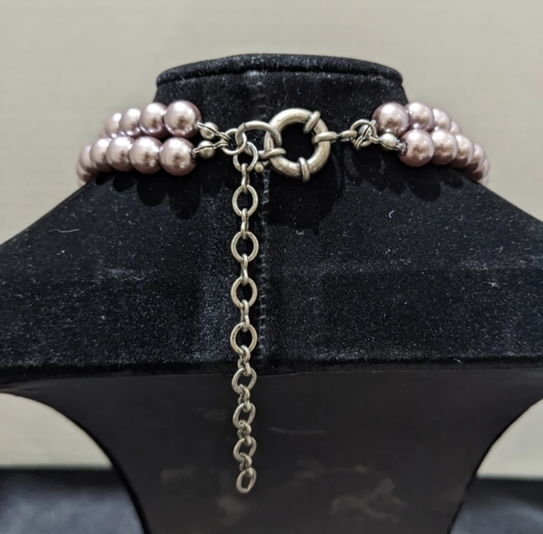 Pearl and Crystal Flower Necklace - photo 4