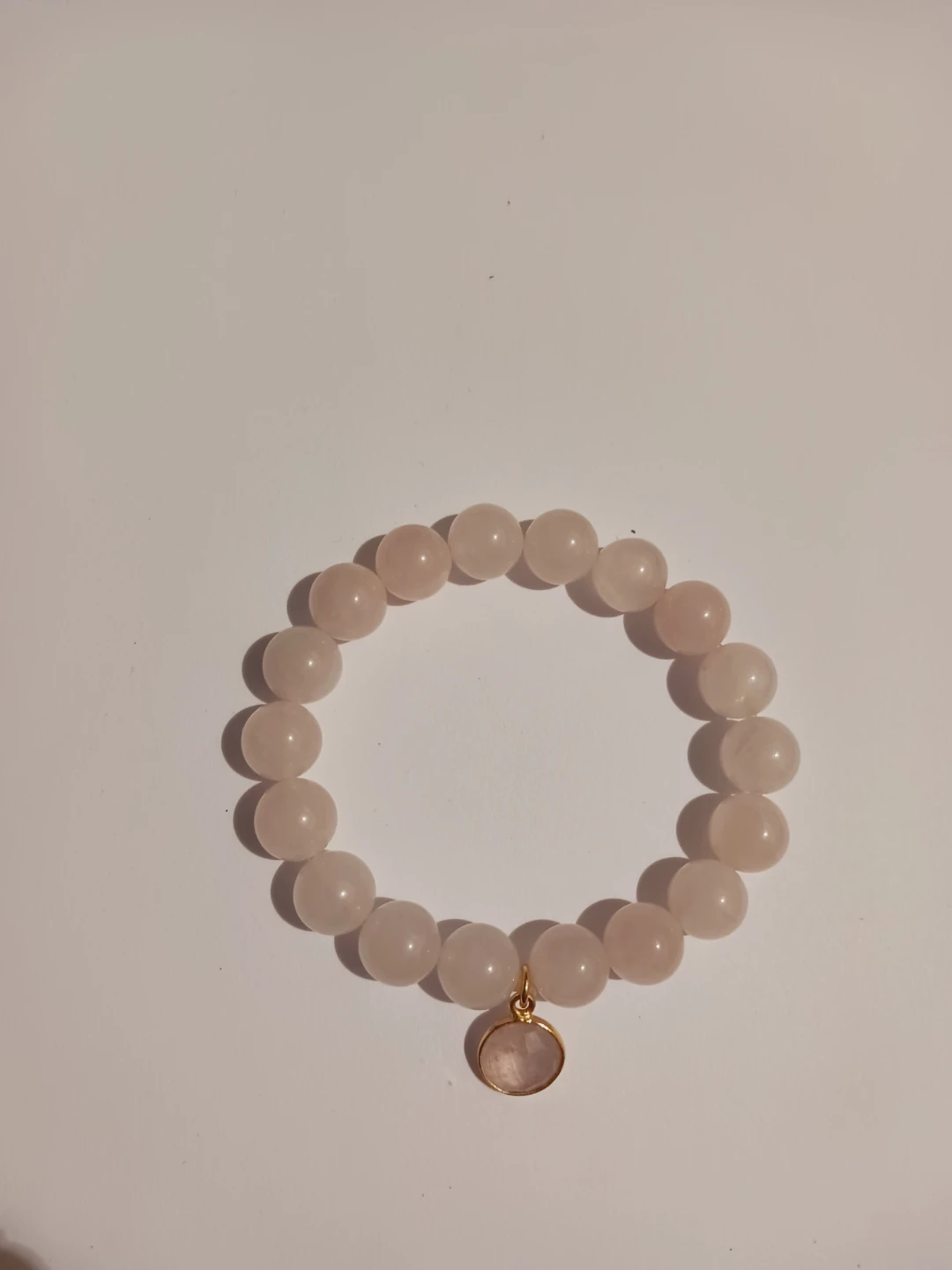 Rose Quartz Beaded Bracelet with Charm - photo 4