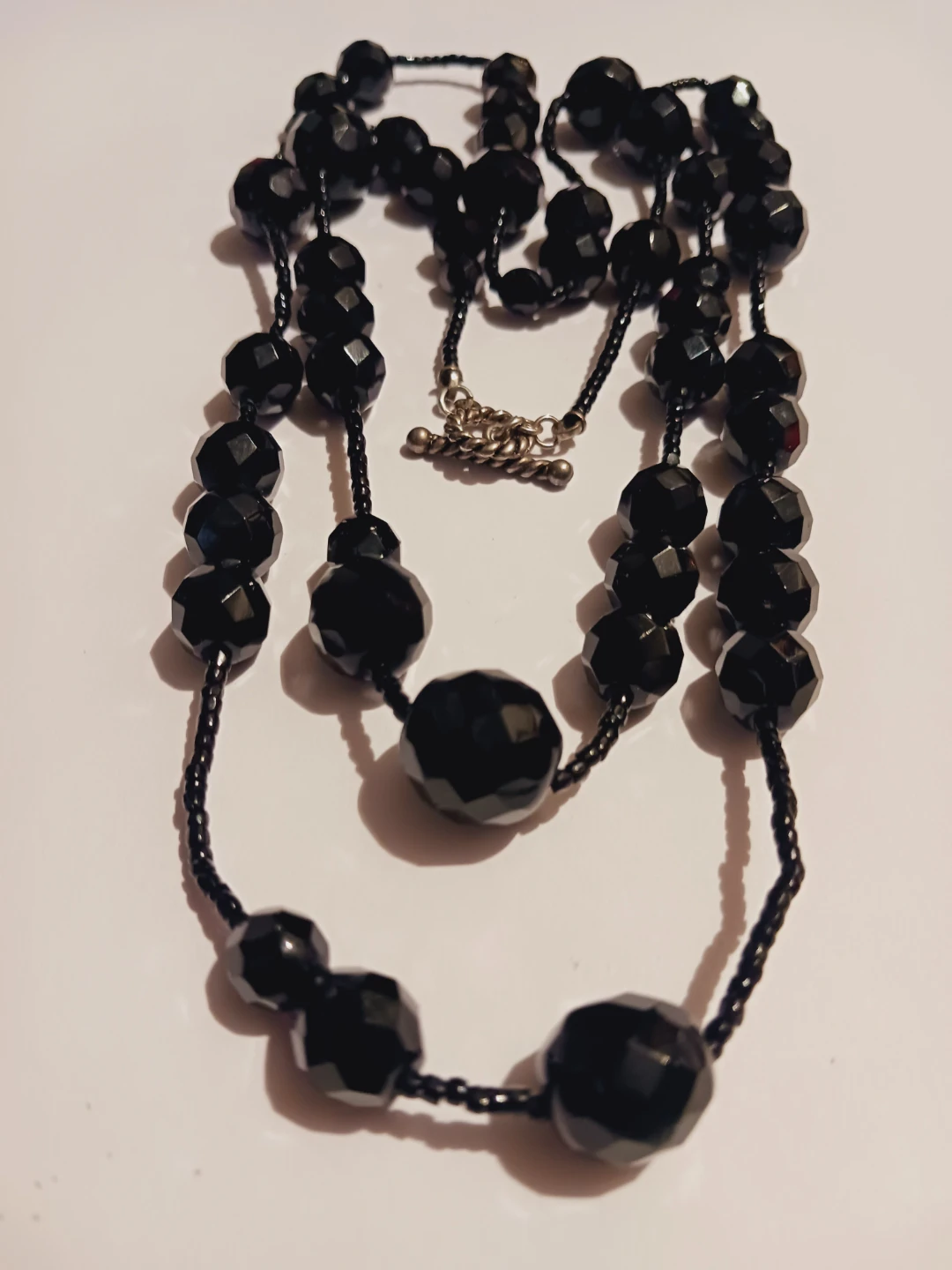 Black Stone Beaded Necklace - photo 2