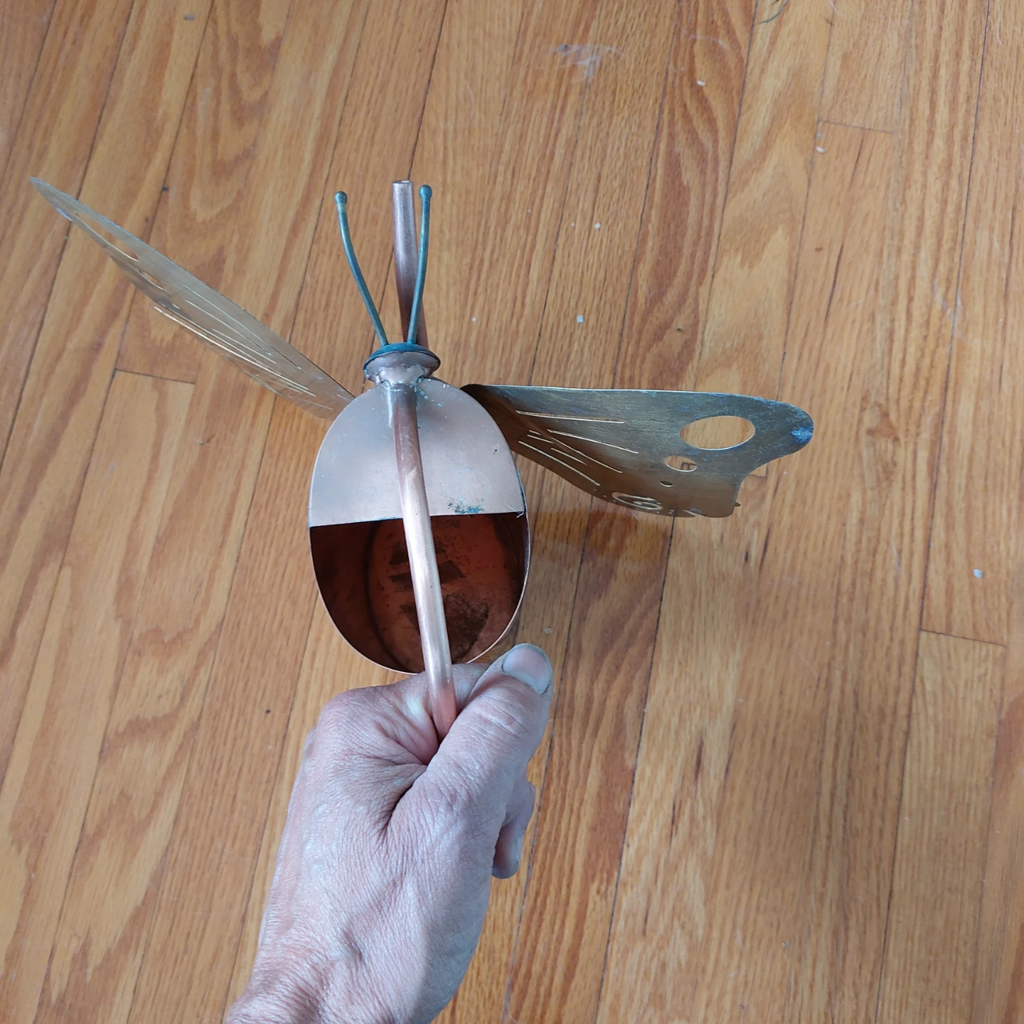 Coppe and brass decorative watering can. - photo 3