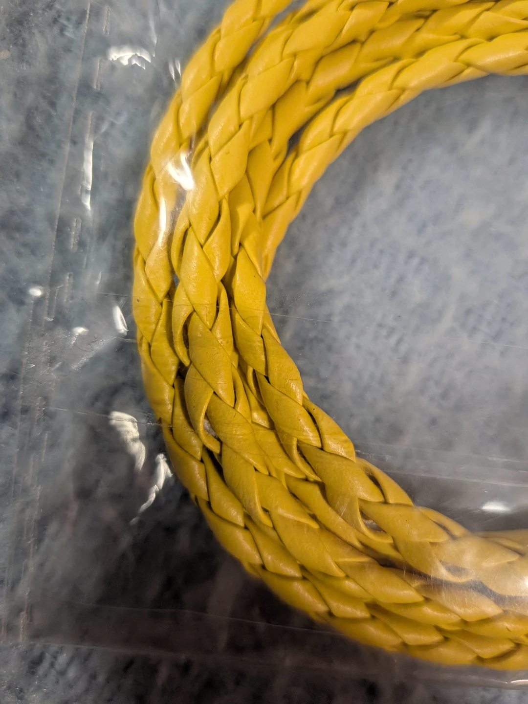 Free. Yellow Braided Leather Cord/ Bracelet. Hi. ⚽ - photo 3