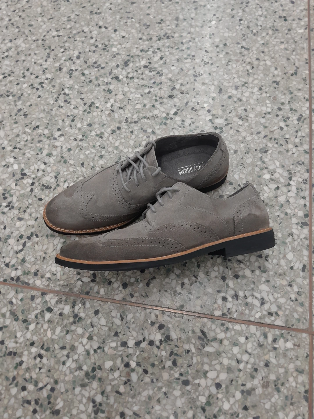 Grey Suede Wingtip Brogues Men's Size 9 - photo 3