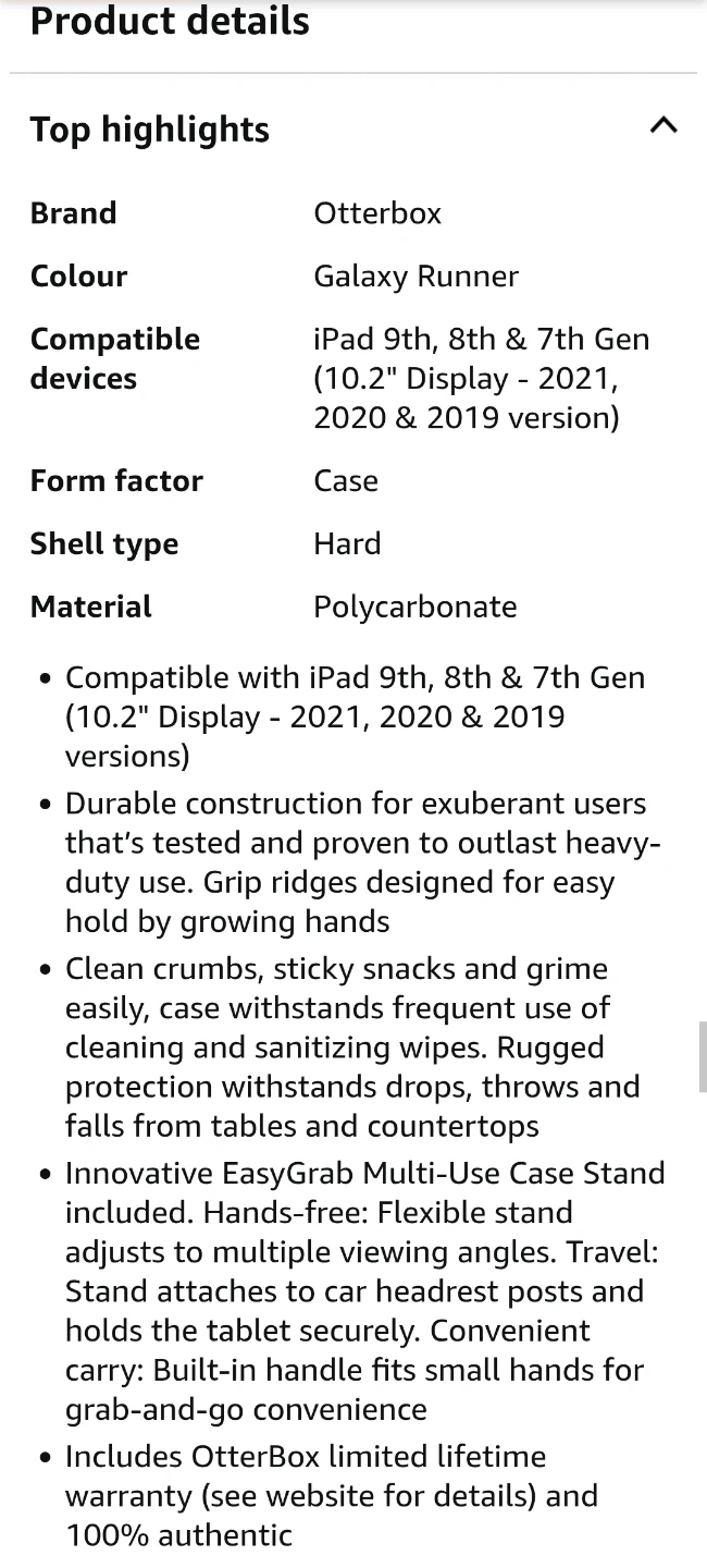 OtterBox EasyGrab Tablet Case for iPad 7th, 8th & 9th Gen - photo 5