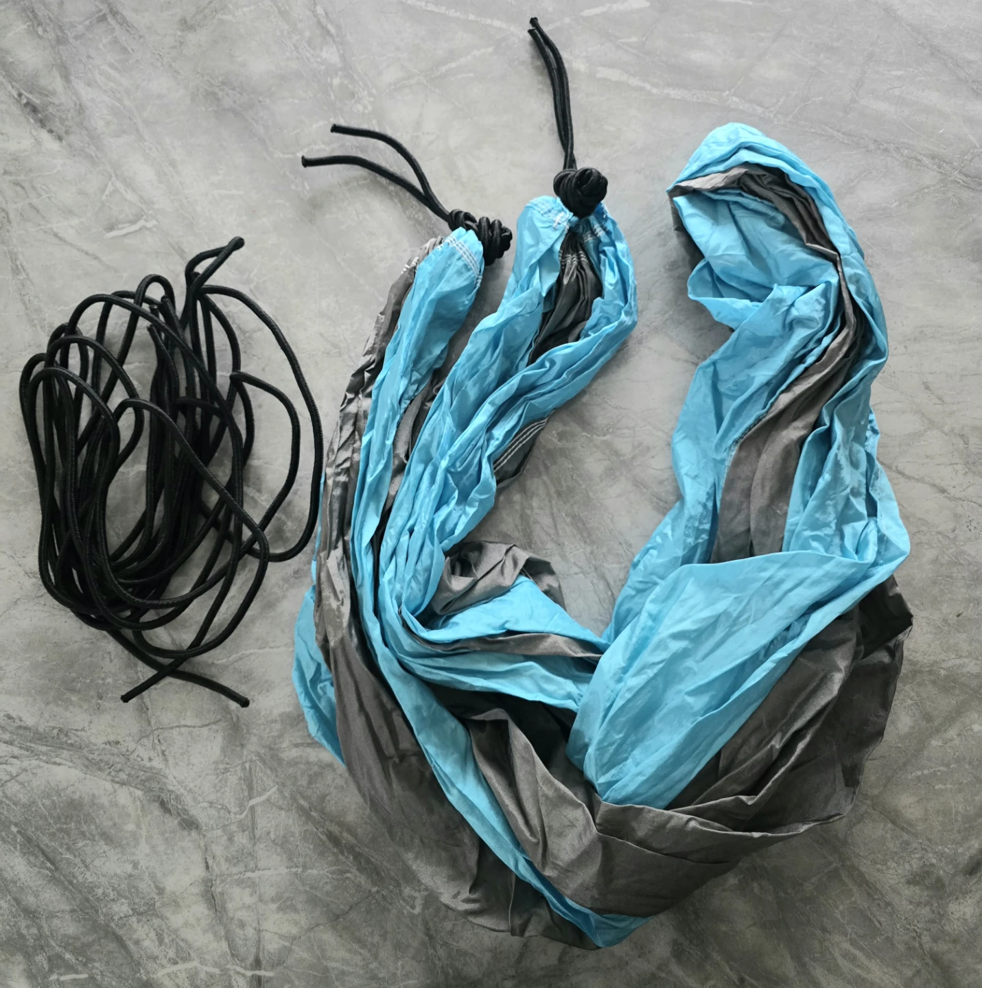 Blue and Grey Hammock with Ropes - photo 3