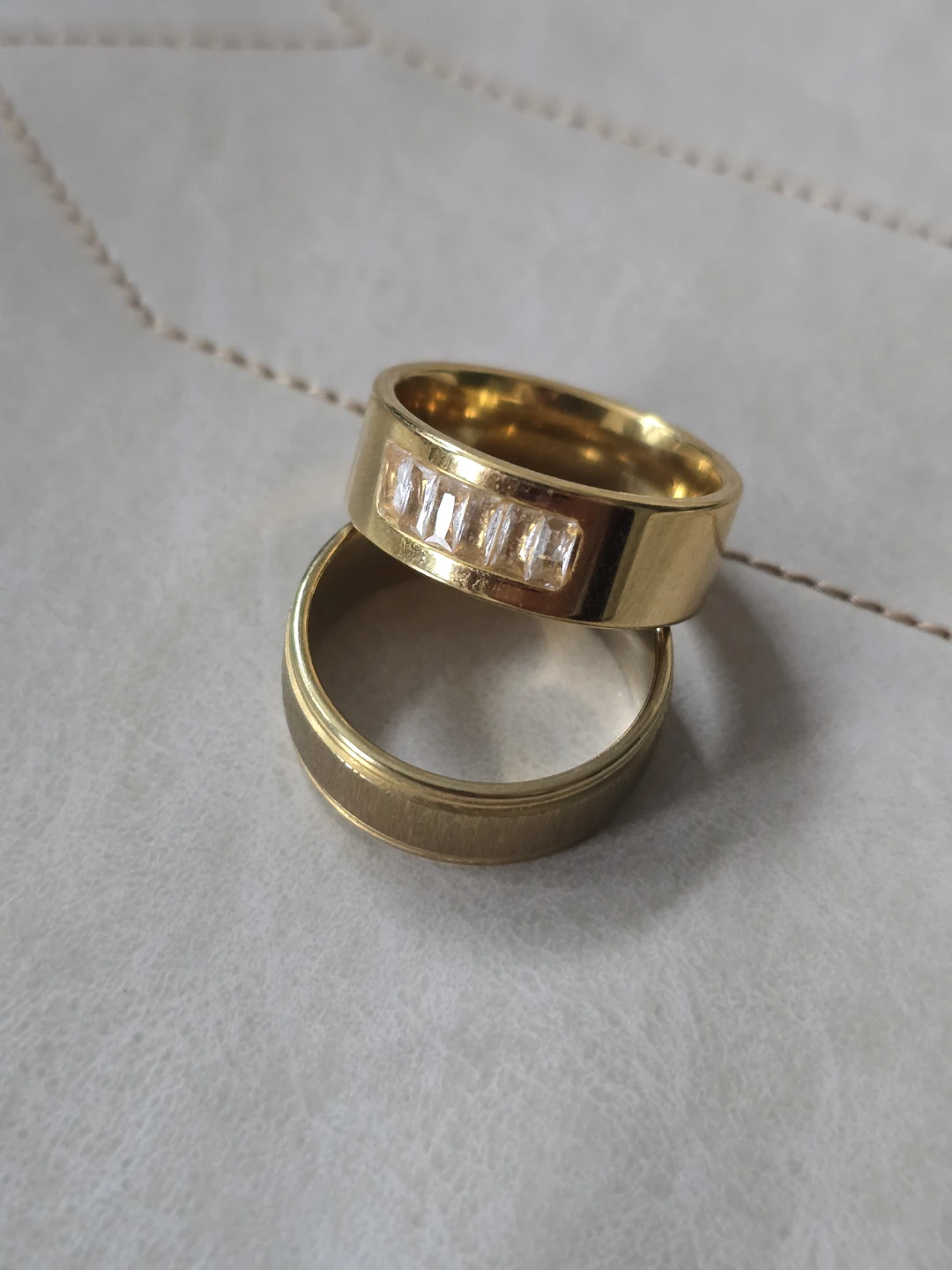 Stainless Steel Gold Ring Set
