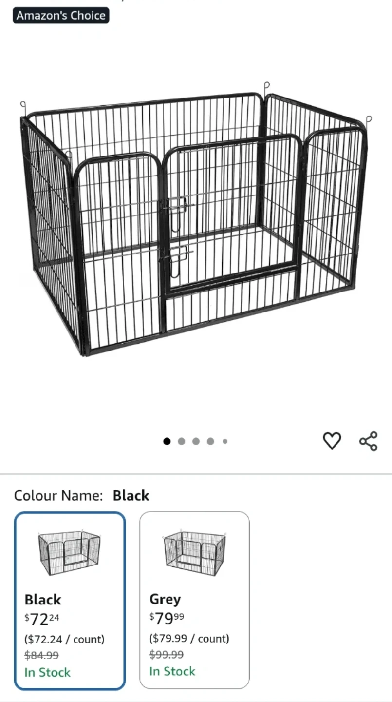 Dog Pet Playpen - Black