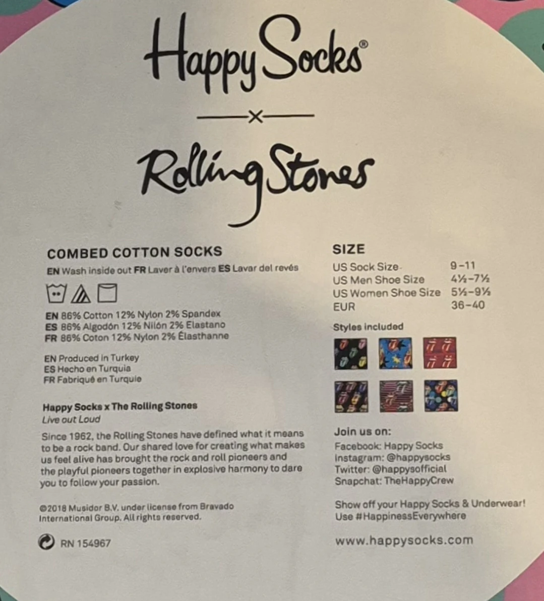 Happy Socks Rolling Stones Combed Cotton Socks Gift Box Set - photo 3