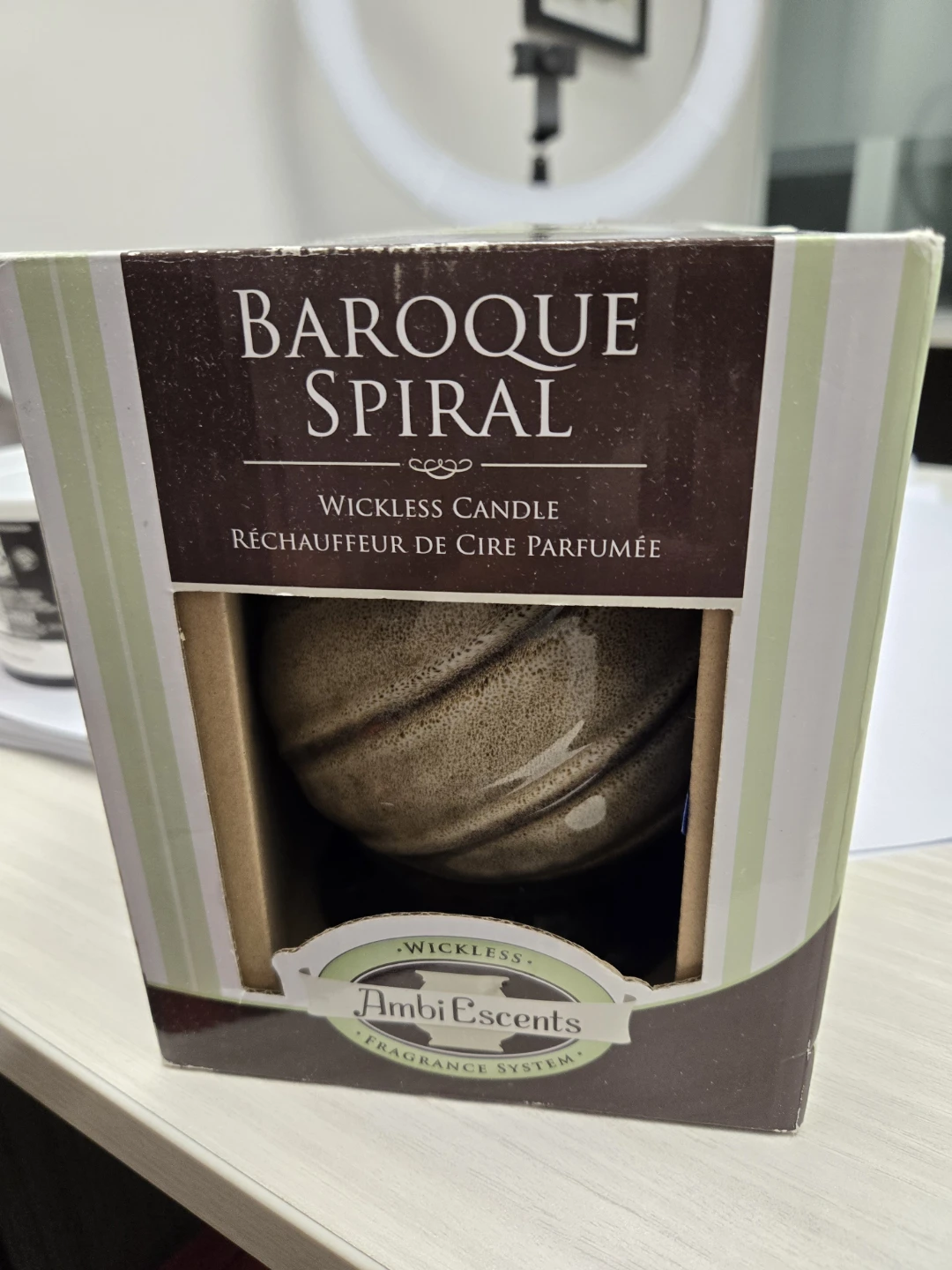 AmbiEscents Baroque Spiral Wickless Candle
