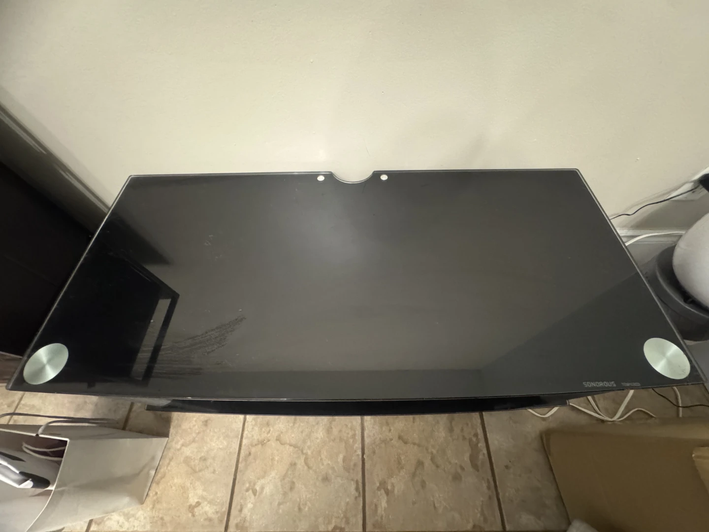 Black Glass Media Console Stand