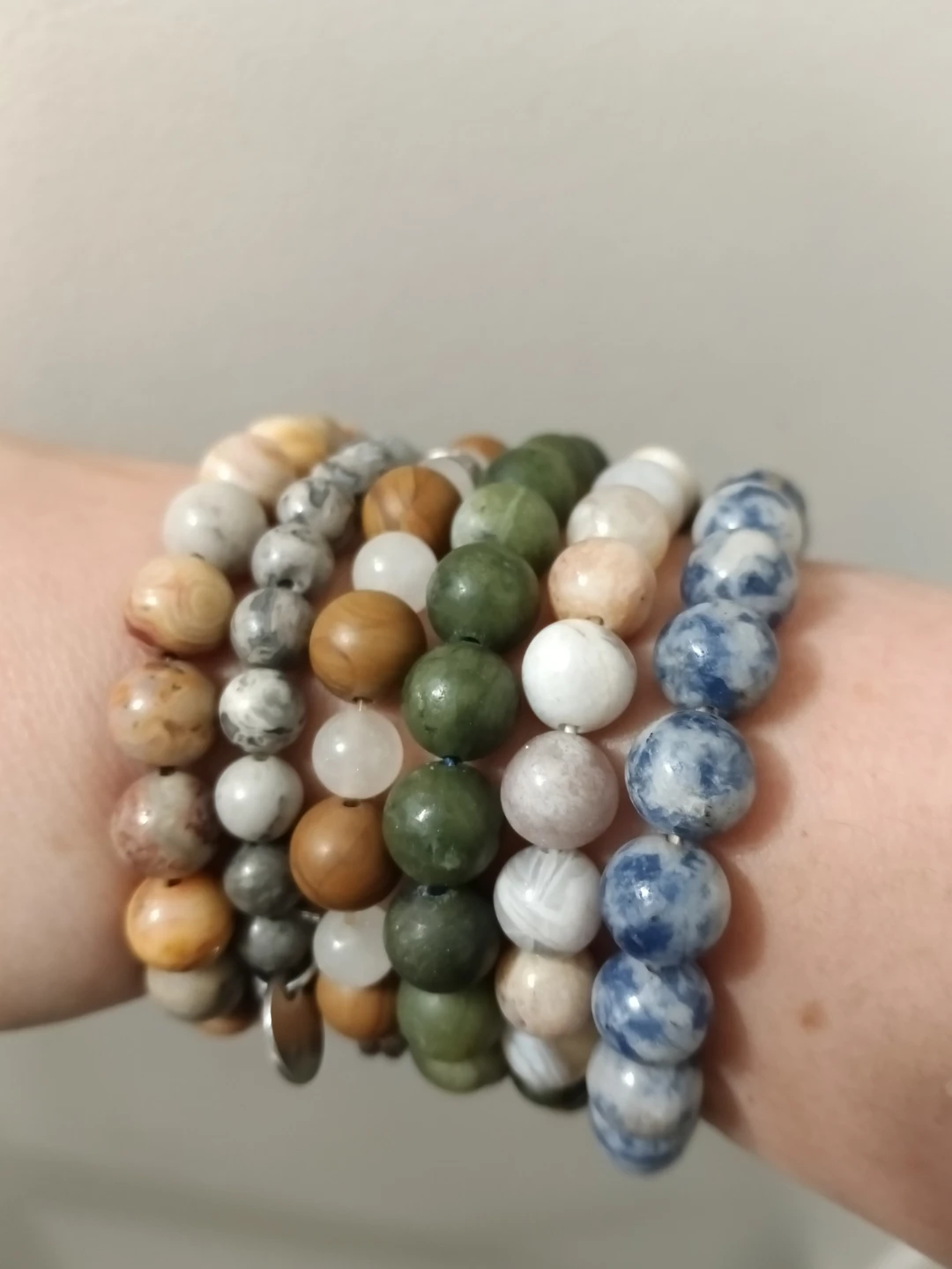 Set of 7 Mixed Beaded Stretch Bracelets Boho Stack - photo 3