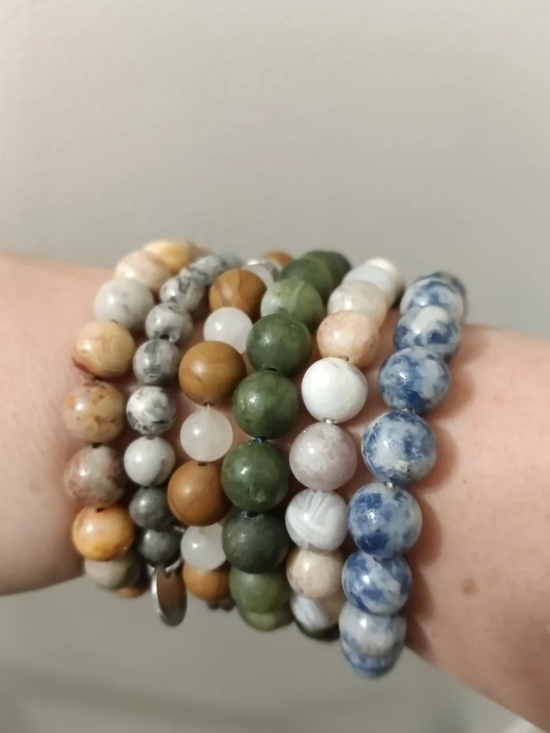 Set of 7 Mixed Beaded Stretch Bracelets Boho Stack - photo 3