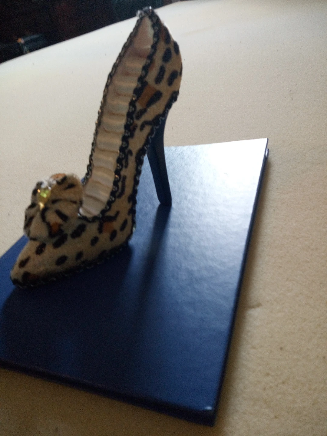 Leopard Print High Heel Trinket Dish