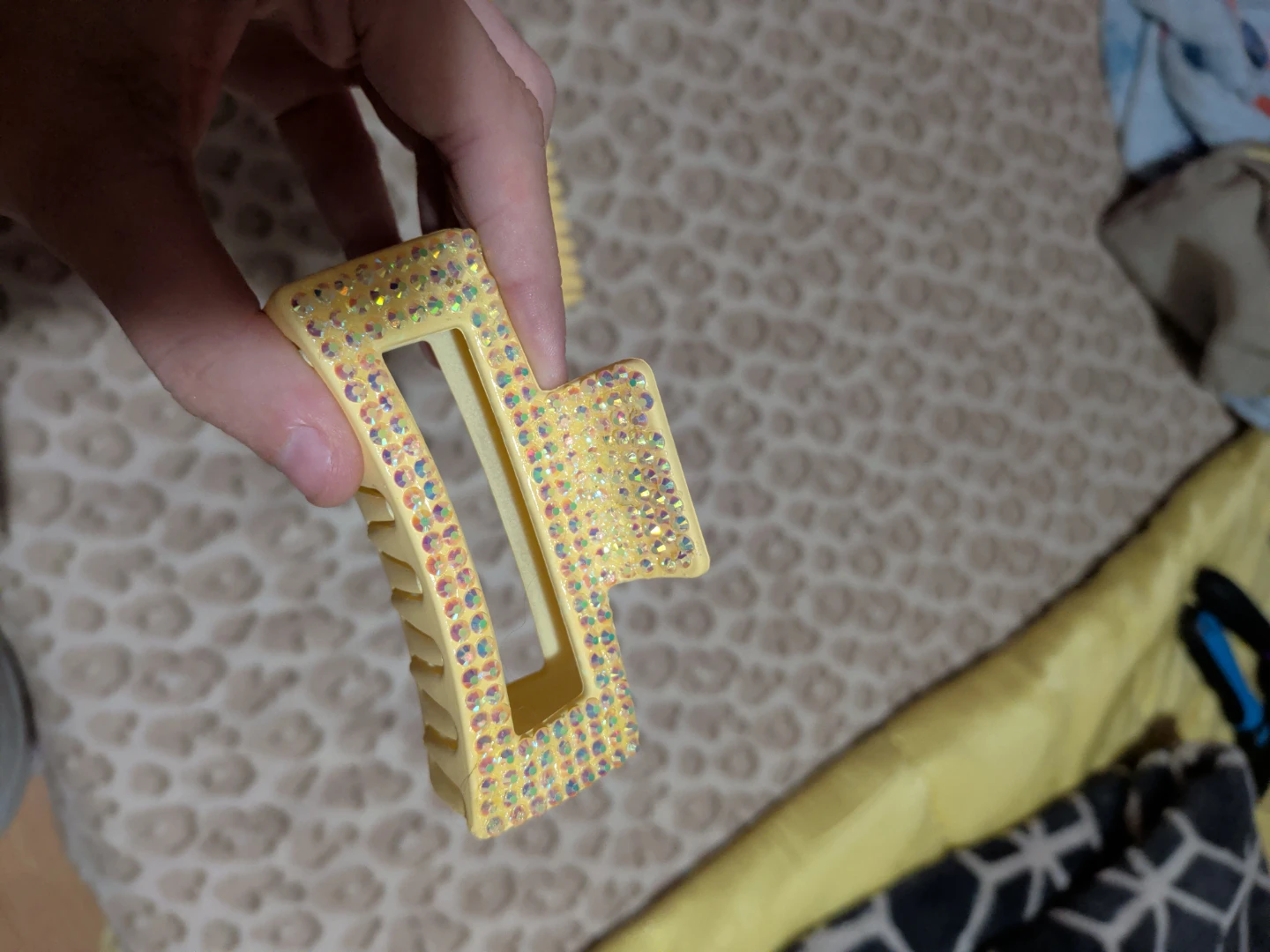 Yellow Claw Clip and Rhinestone Hair Clip Set - photo 3