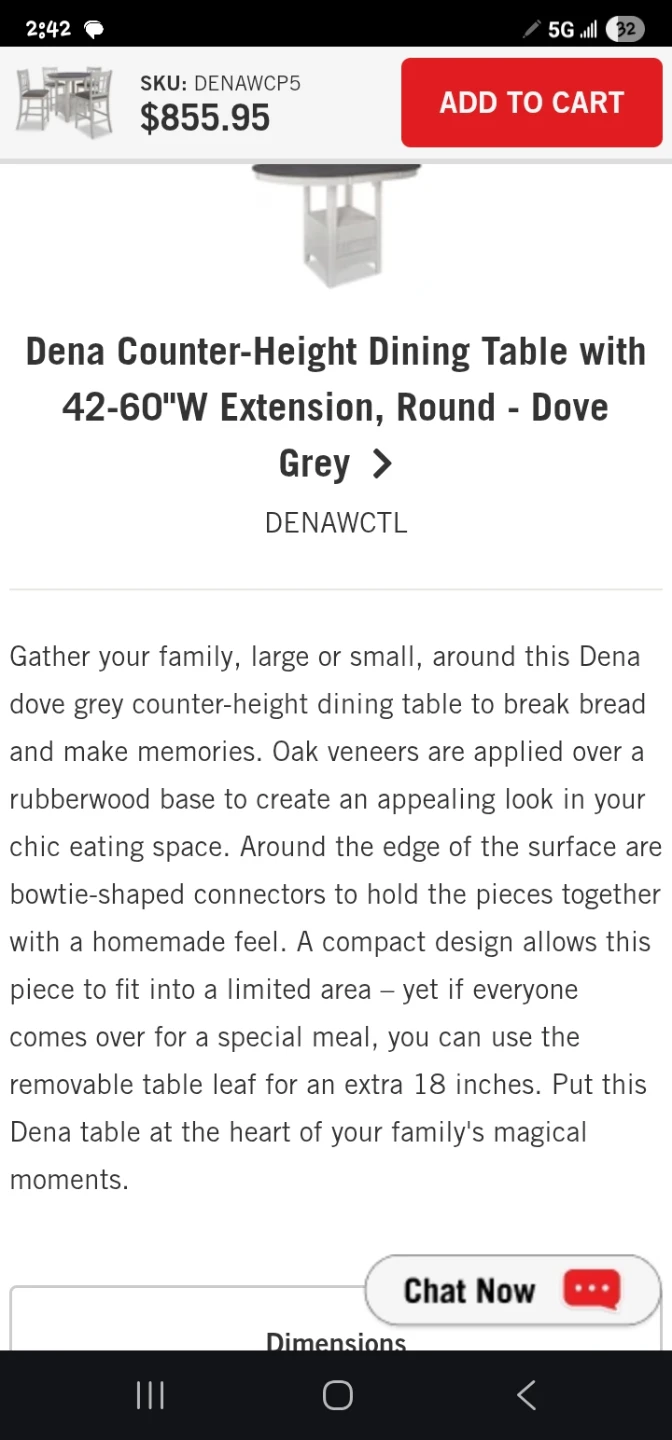Dena Counter-Height Dining Table with Extension - photo 4