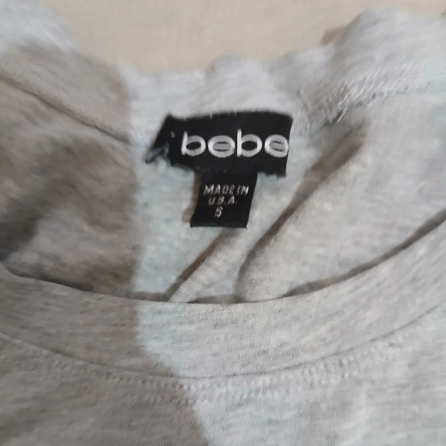 Y2K Bebe Grey Rhinestone Logo T-Shirt - photo 4