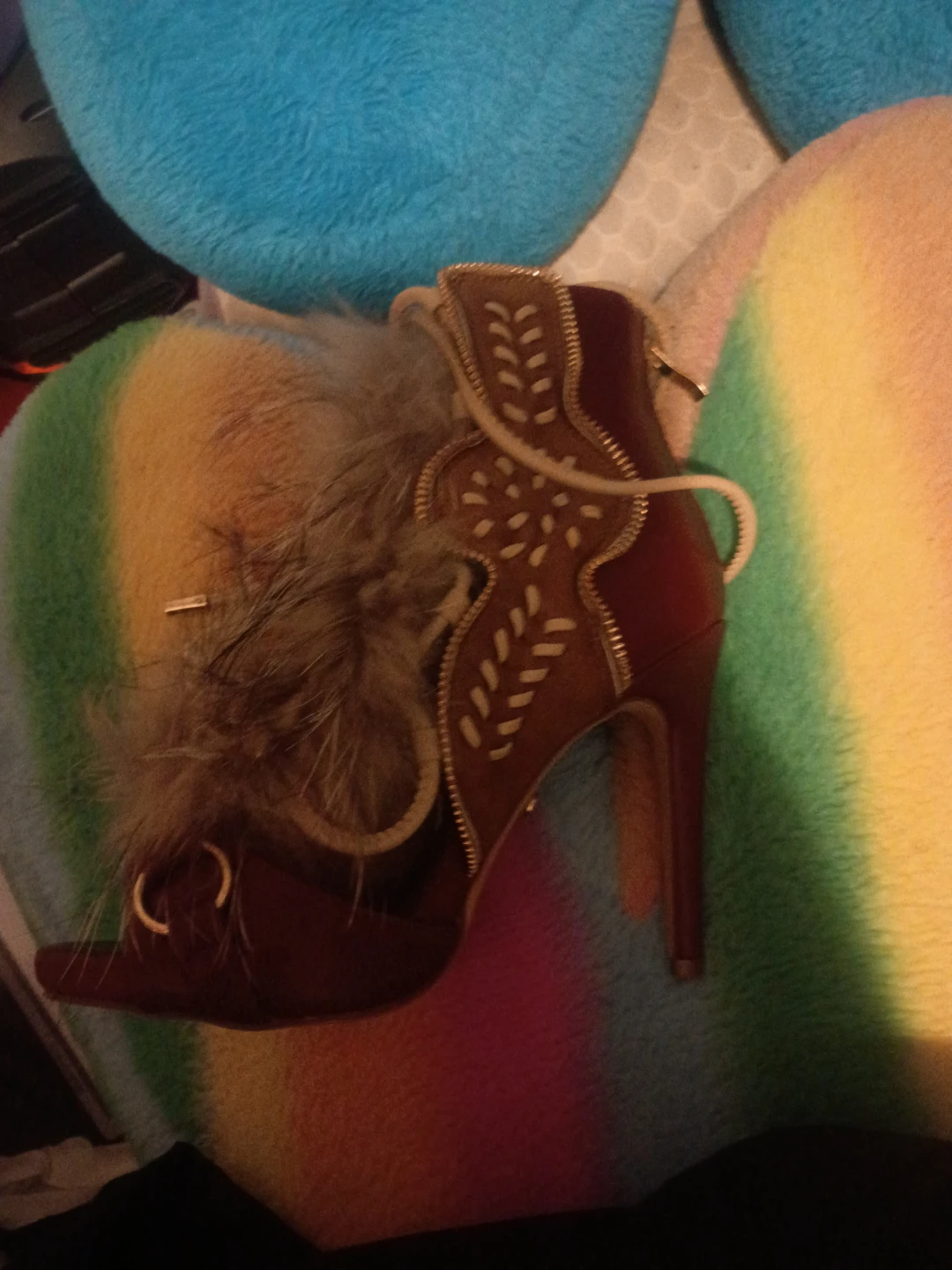 Women's Heeled Booties with Fur Accent - photo 3