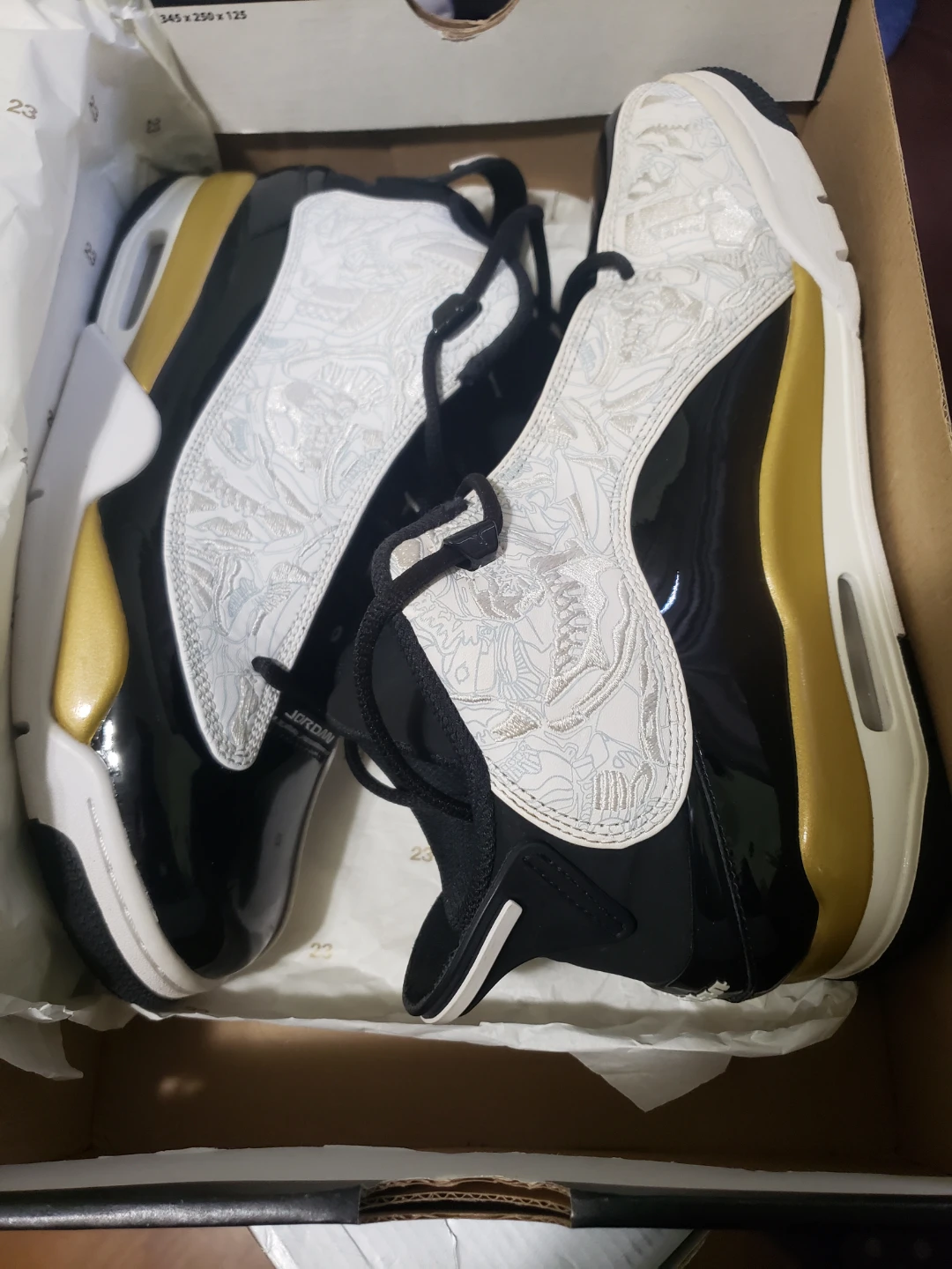 Nike Air Jordan Dub Zero "Black/White-Metallic Gold" Shoes
