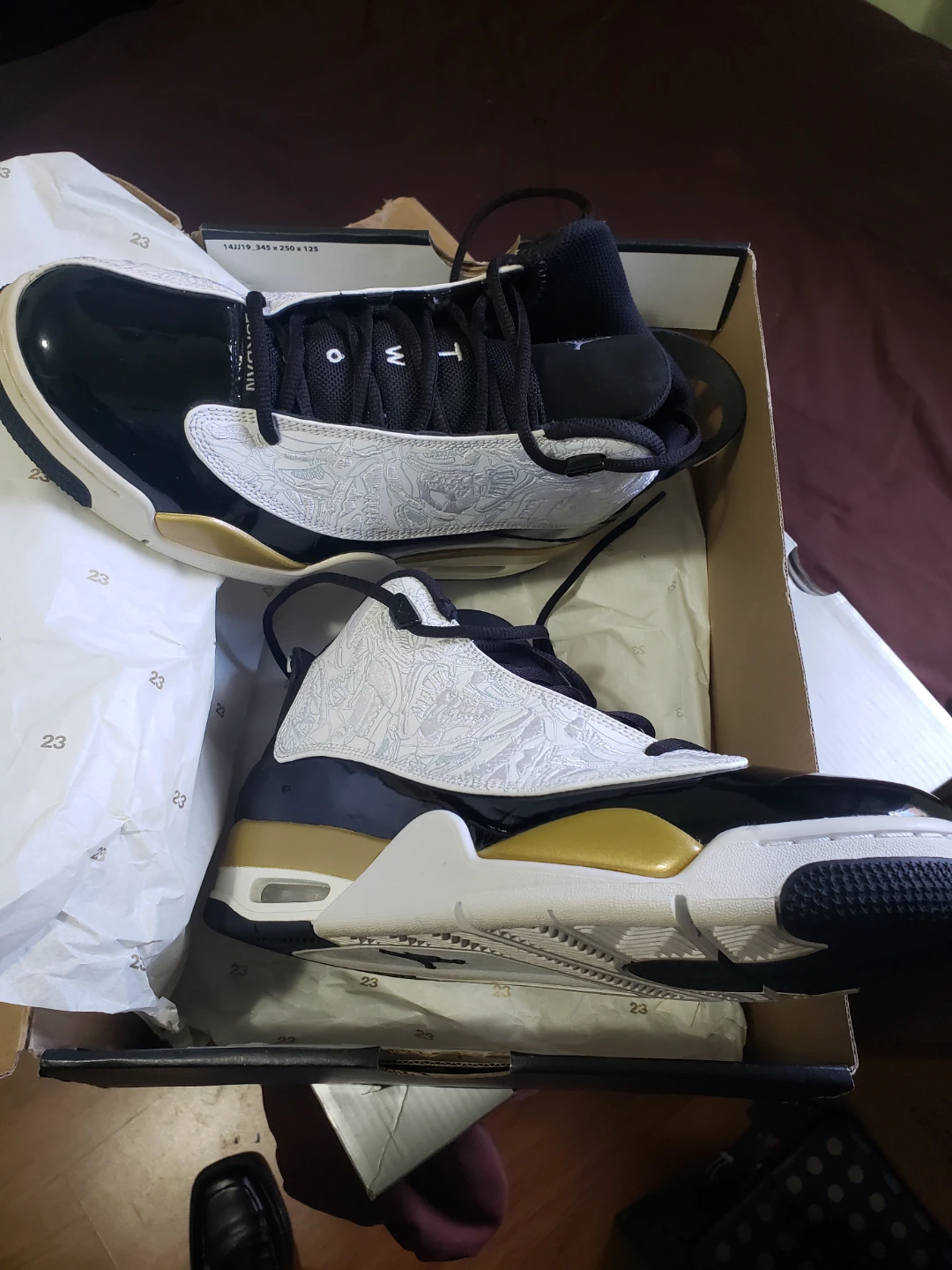 Nike Air Jordan Dub Zero "Black/White-Metallic Gold" Shoes - photo 3