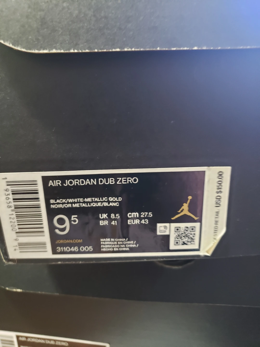 Nike Air Jordan Dub Zero "Black/White-Metallic Gold" Shoes - photo 4