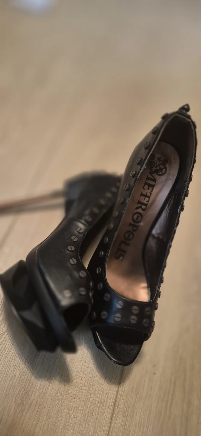 Metropolis ( Hades Footwear) Studded Peep-Toe Heels - photo 2
