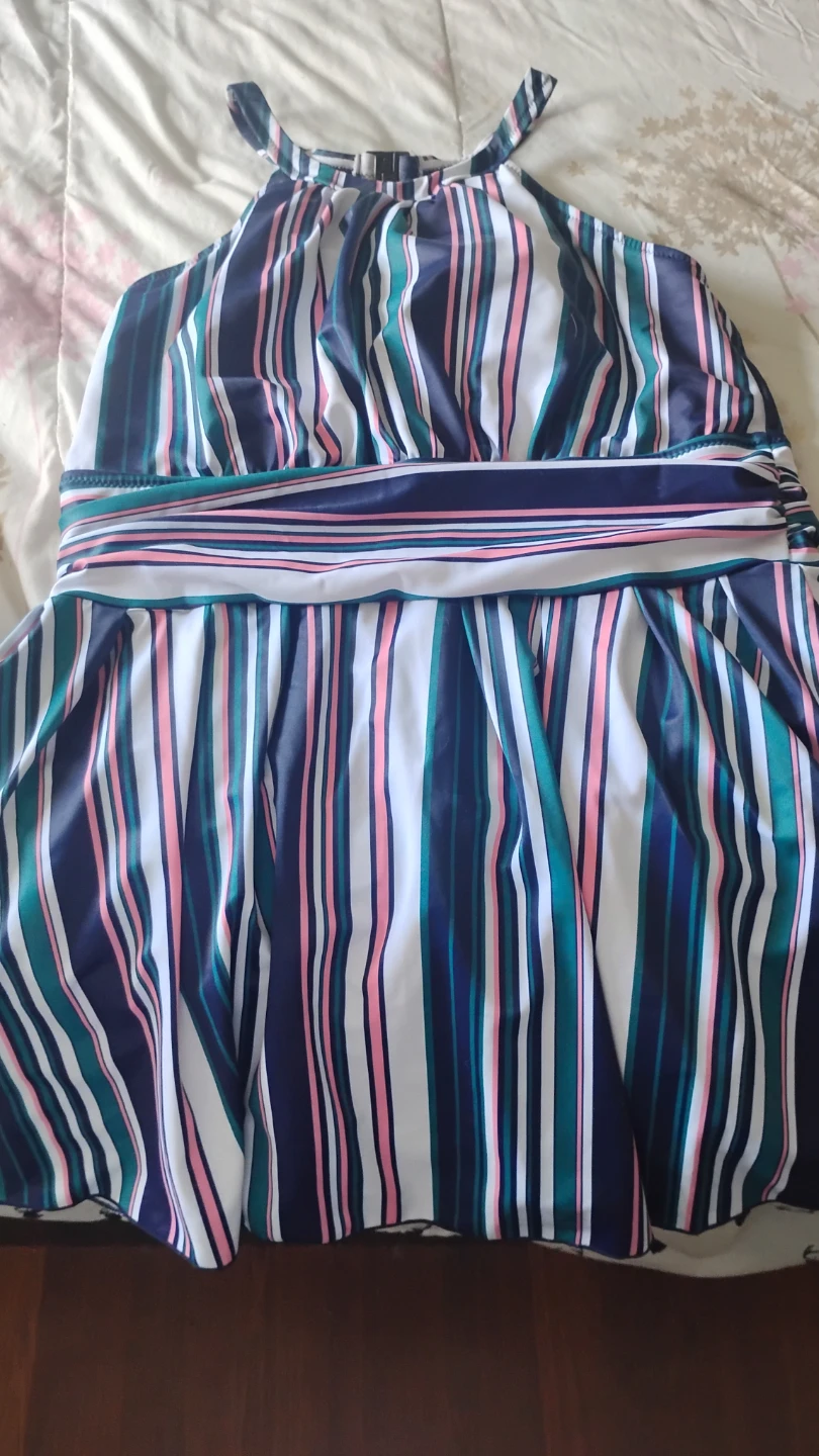 Striped Halter Swimsuit