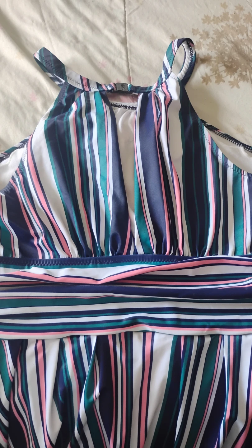 Striped Halter Swimsuit - photo 2
