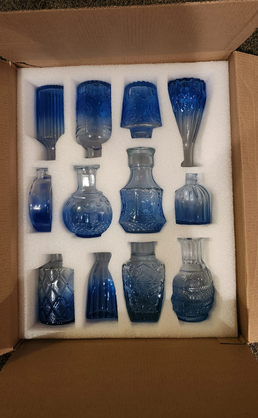 Set of 12 Blue Glass Bud Vases - photo 4