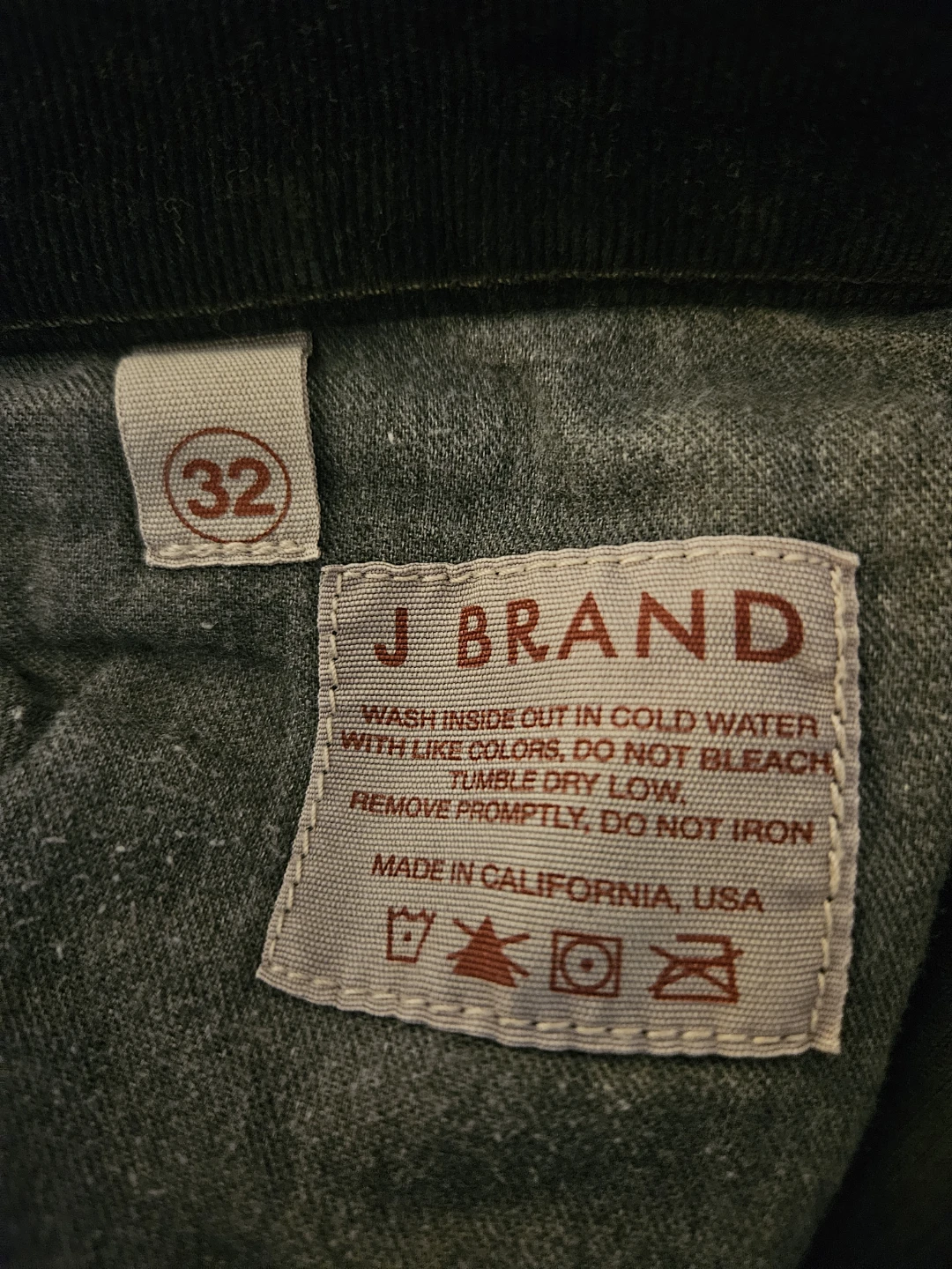 J Brand Black Forrest Corduroy Pencil Leg Pants Size 32 - photo 5