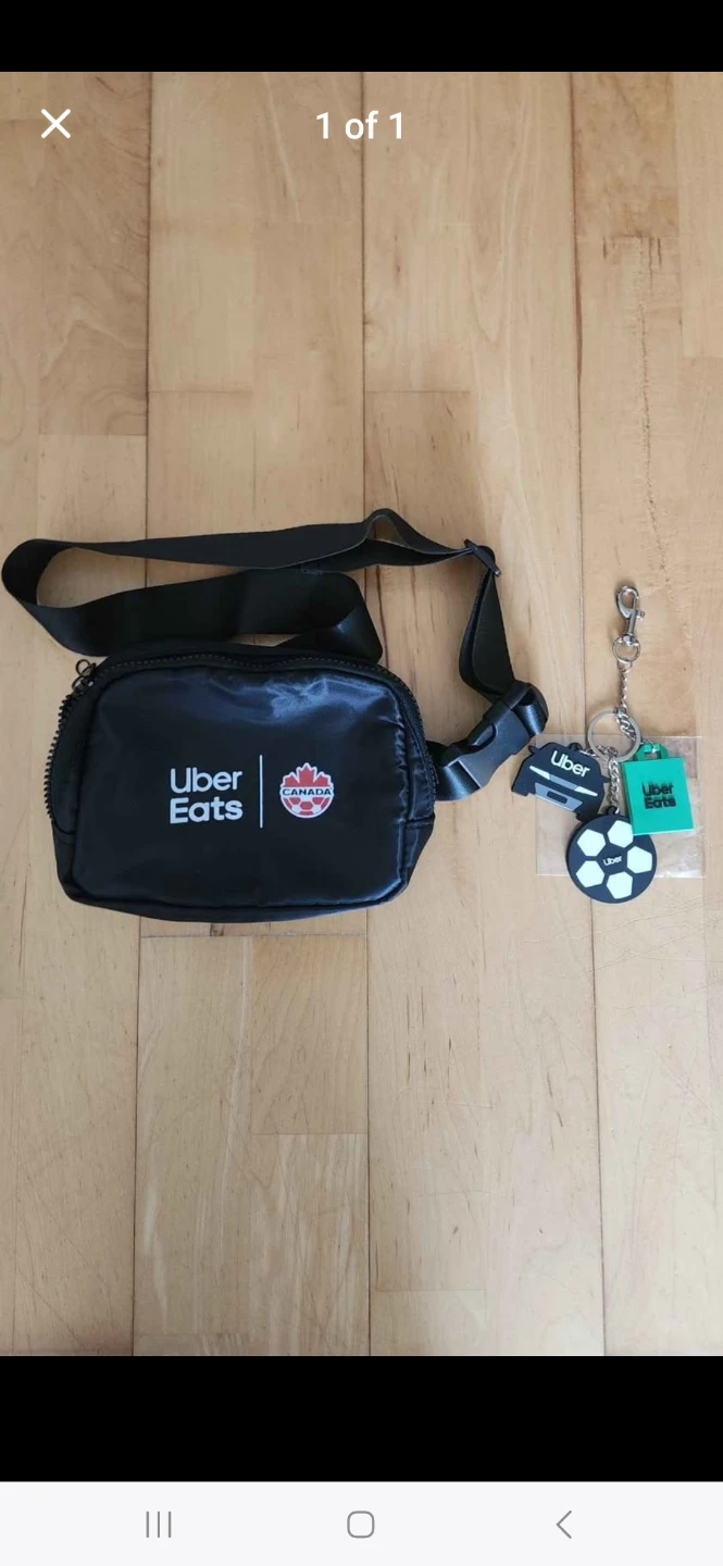 Canada Soccer & Uber Eats Black Fanny Pack, Belt Bag/ Keychain