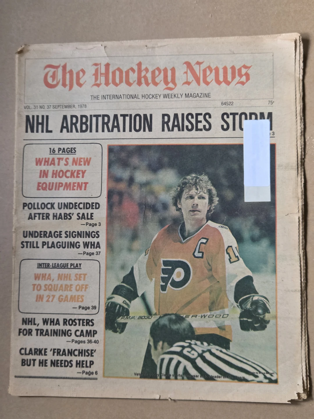 1978 The Hockey News Magazine (Vol 31 No 37) Bobby Clarke Flyers