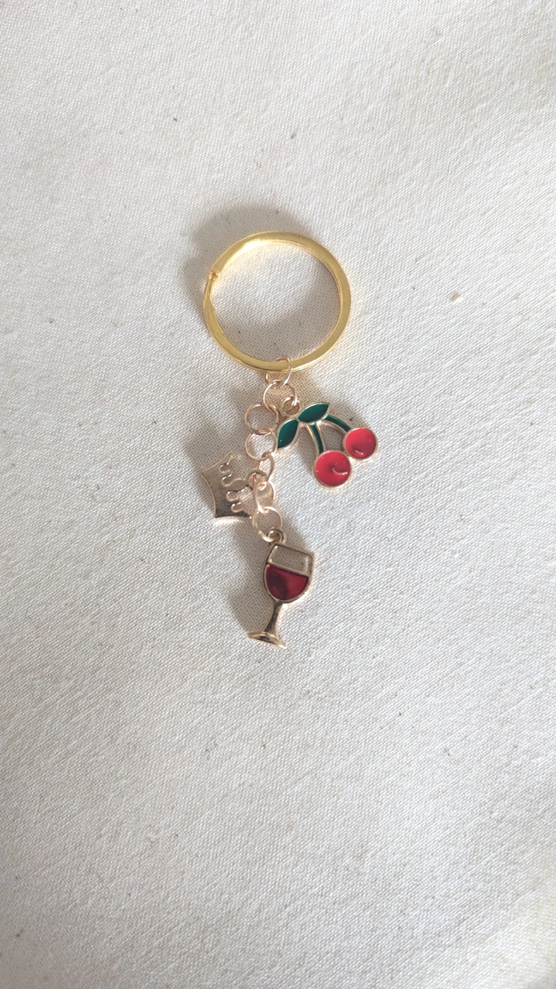 Wine glass purse charm