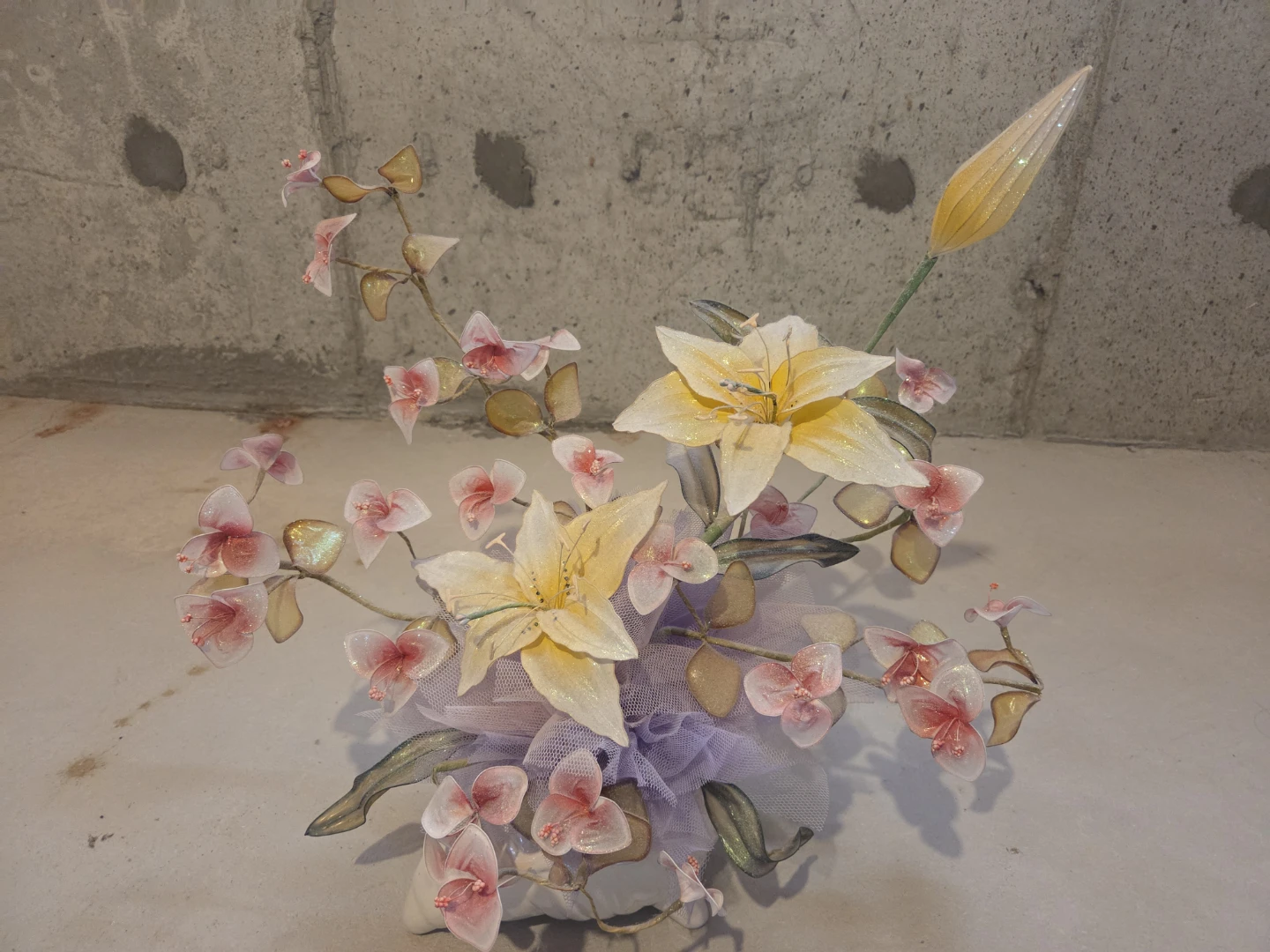 Artificial Flower Arrangement in Ceramic Vase