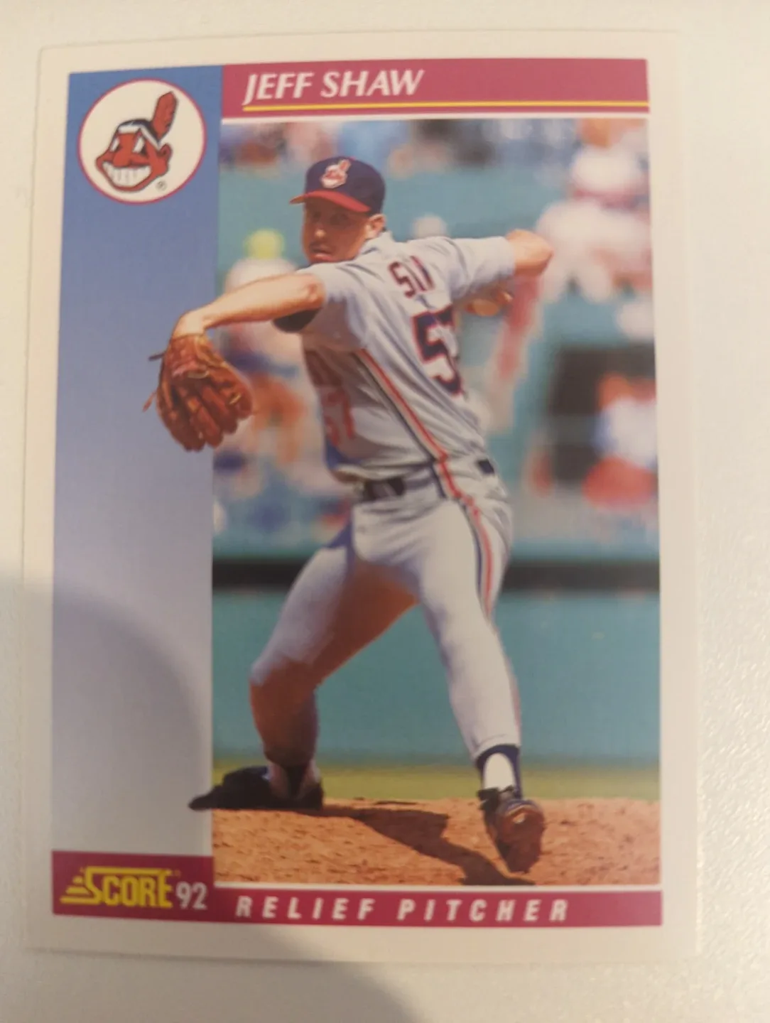 1992 Score Jeff Shaw Baseball Card ⚽