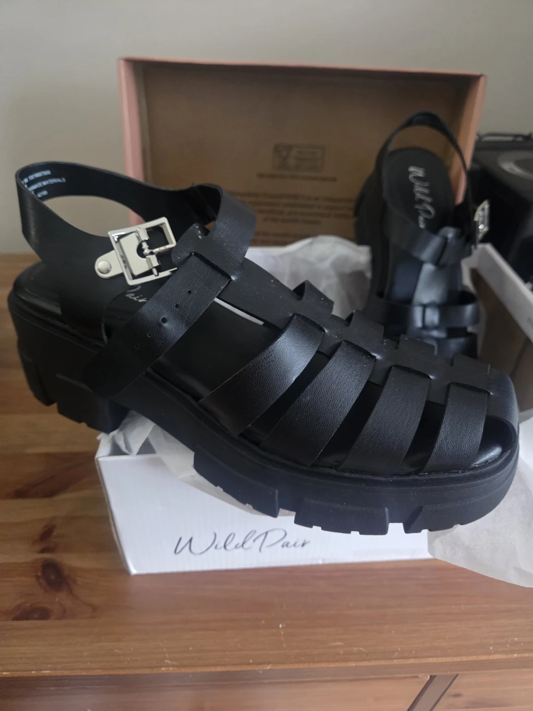 Wild Pair Black Gladiator Sandals