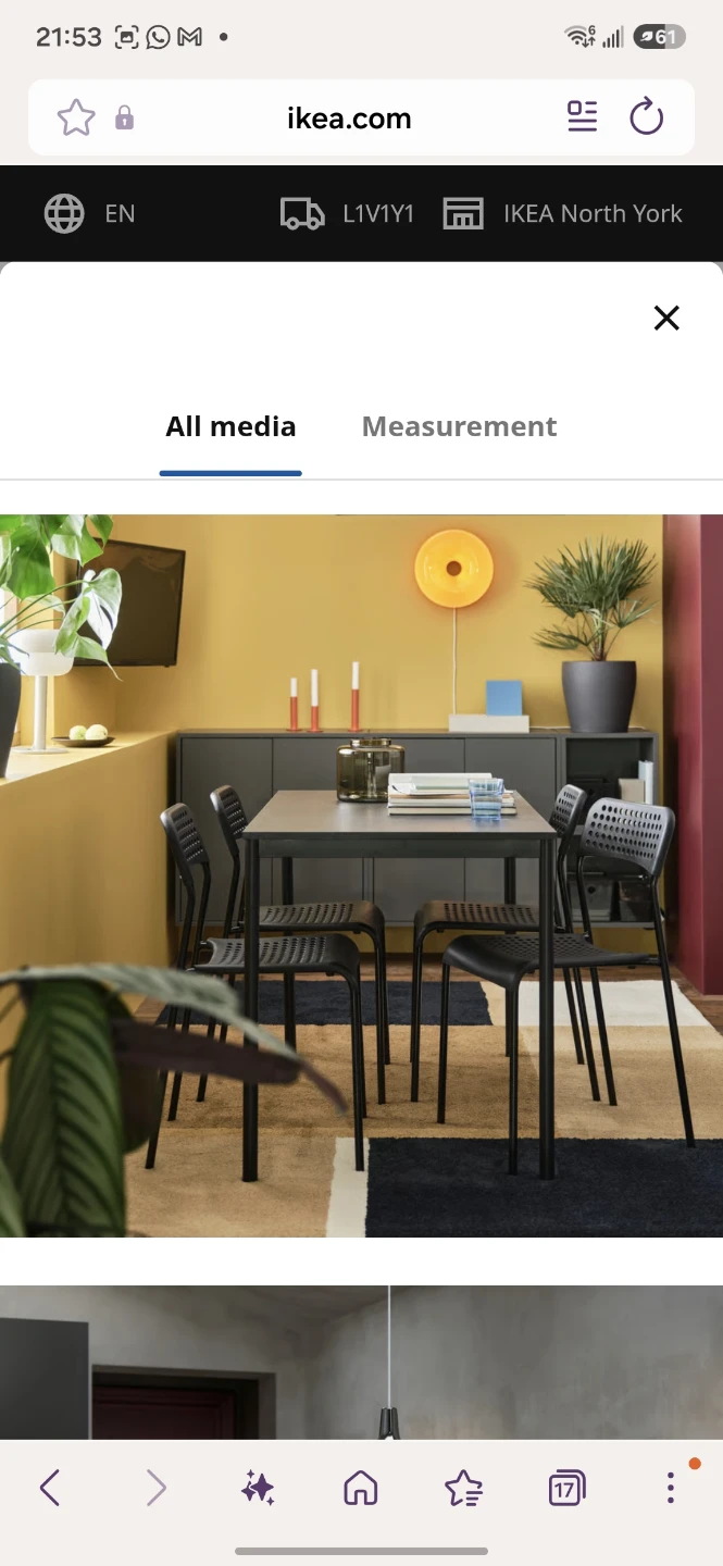 IKEA Black Dining Table with 4 chairs - photo 3