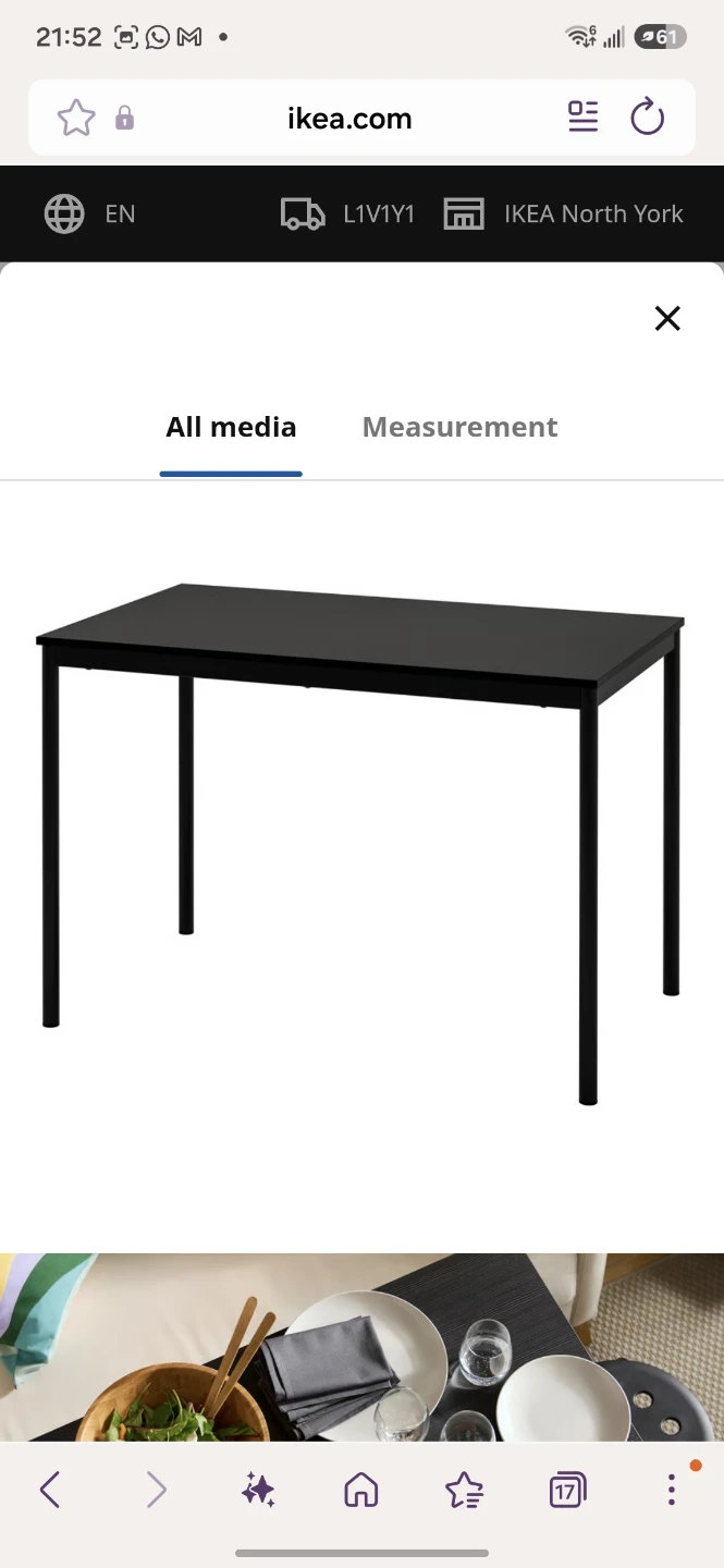 IKEA Black Dining Table with 4 chairs - photo 4