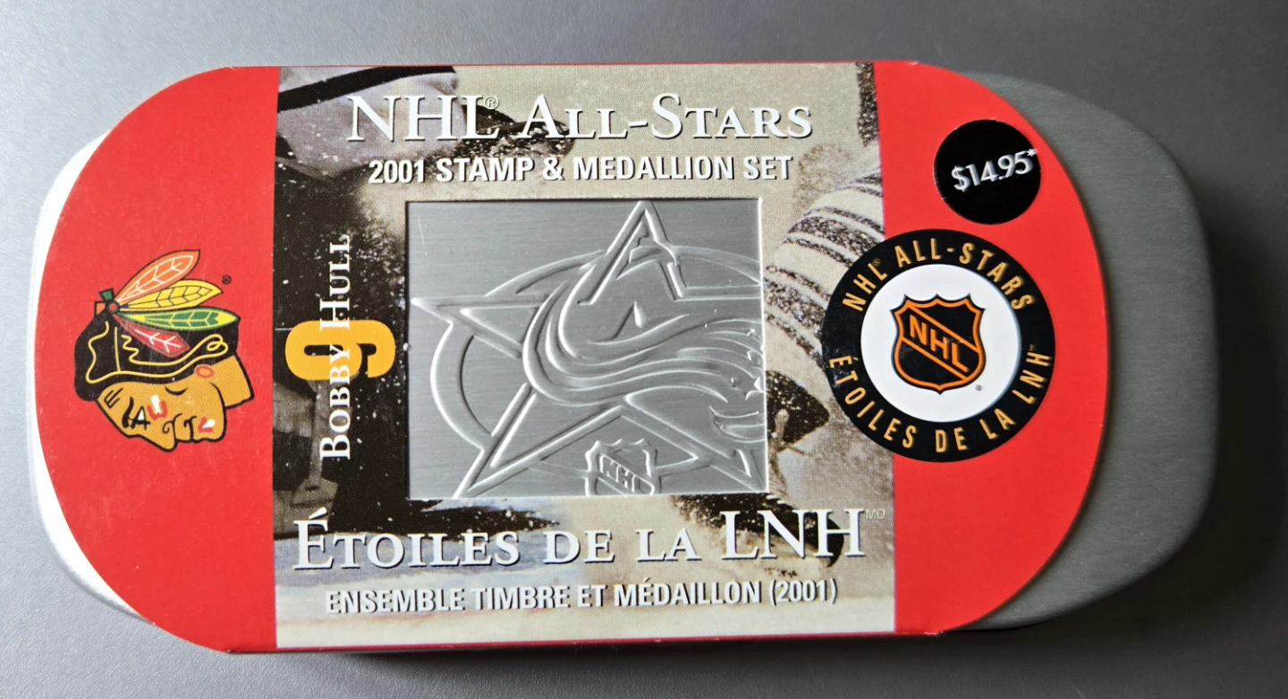 2001 NHL All-Stars Bobby Hull Stamp & Medallion Set