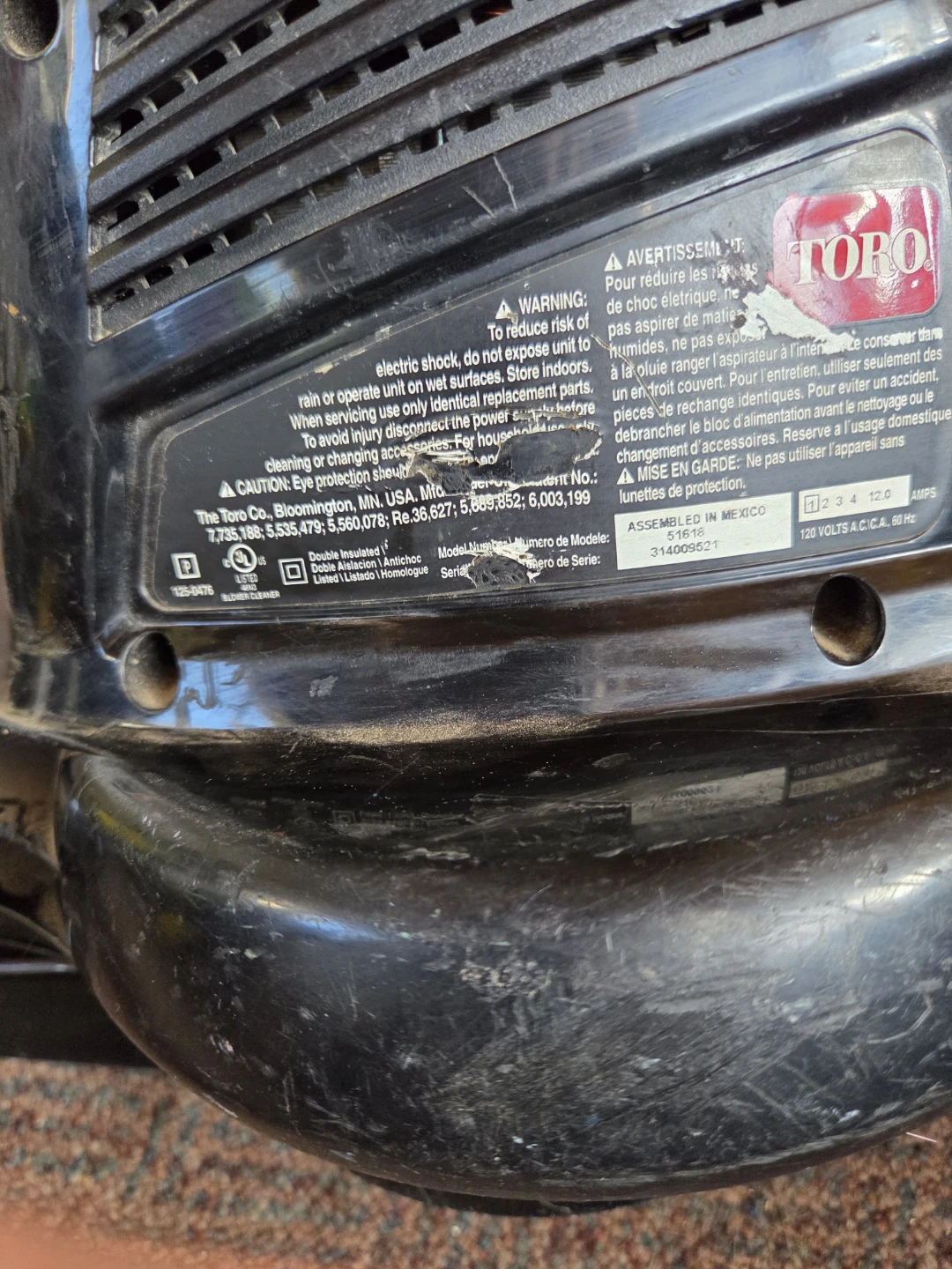 Toro Super Blower Vac