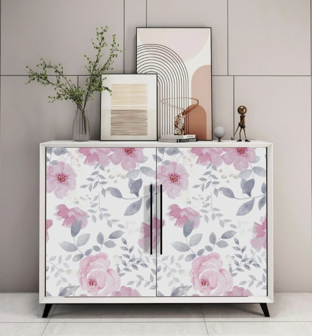 Pink Floral Watercolor Wallpaper Peel & Stick 17.7"×78.7" - photo 5