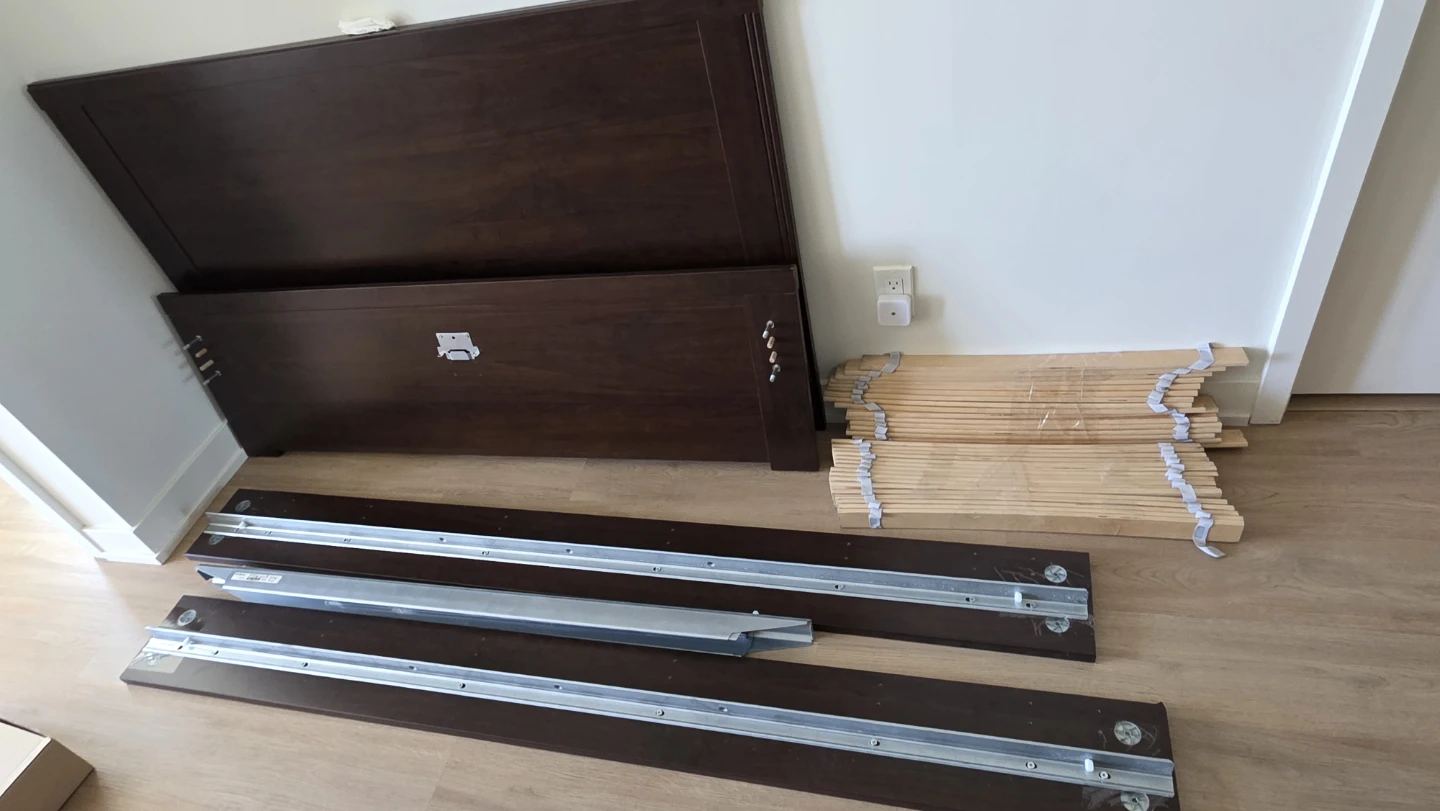 MOVING SALE- IKEA Malm Bed Frame Headboard and Side Rails - photo 5